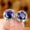 Geometric Cubic Zirconia Stud Earrings