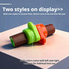 Two colored magnetic film cutting guides with left and right versions shown on a white surface.