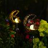 Luz Solar de Jardín con Silueta de Gato y Luna