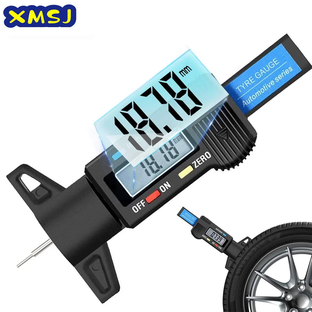 Digital Tire Tread Depth Gauge with Large LCD Display