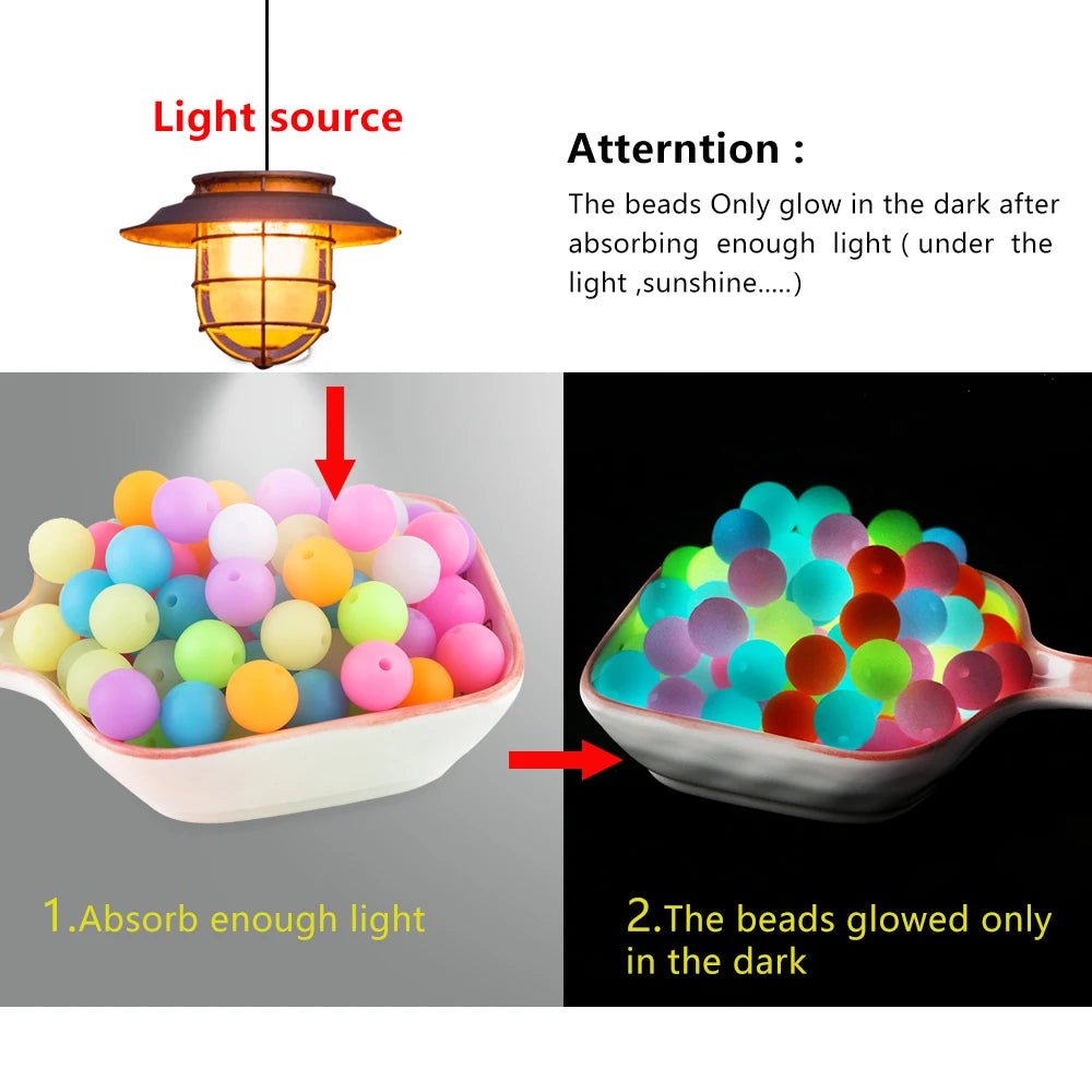Glow-in-the-Dark Silicone Beads for Jewelry Making