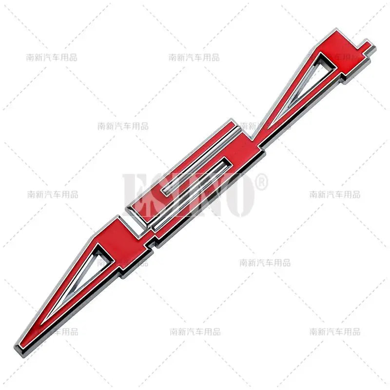 A silver and red 3D metal alloy emblem badge for Chevrolet Camaro and Cruze.