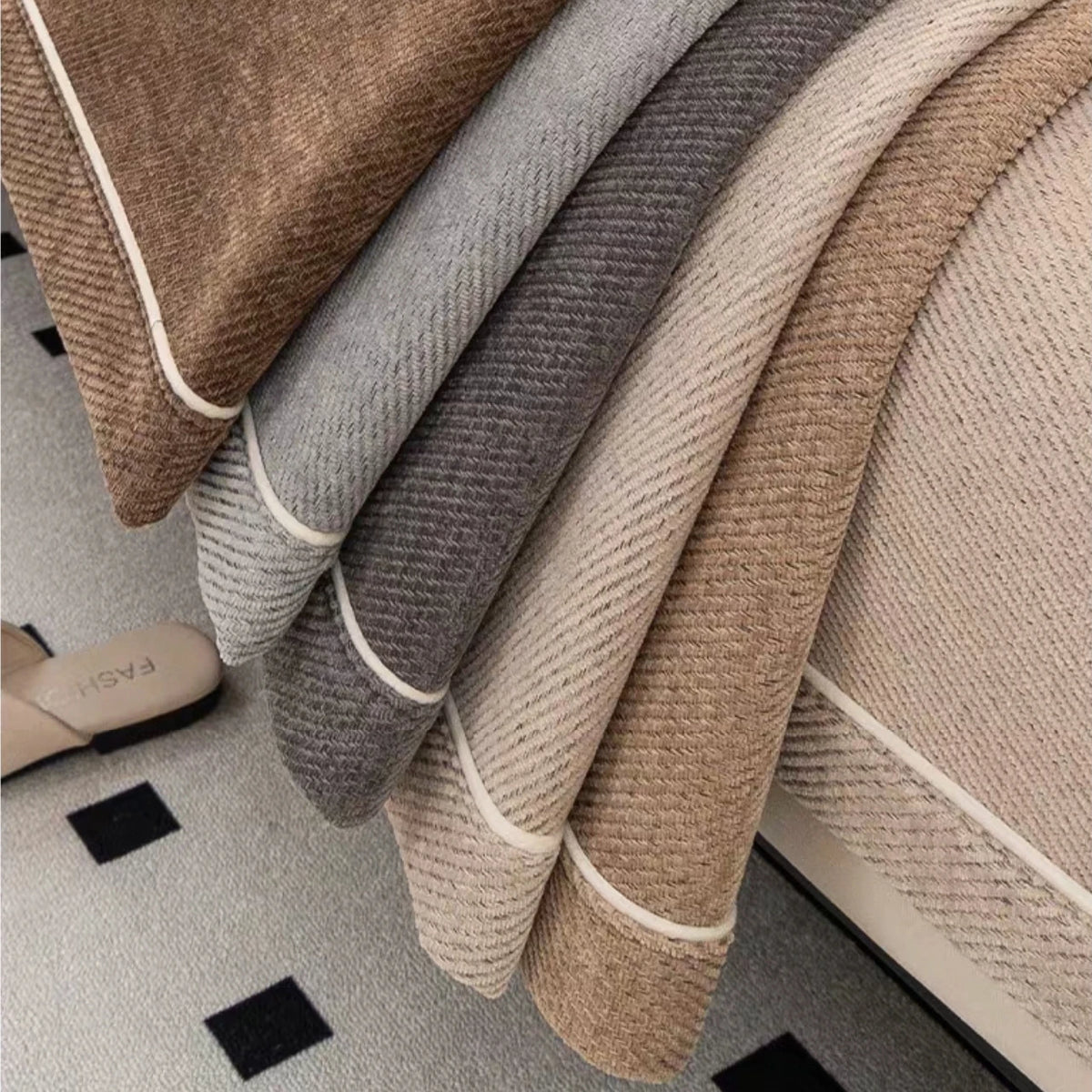 Luxurious Chenille Sofa Cover with Anti-Slip Backing
