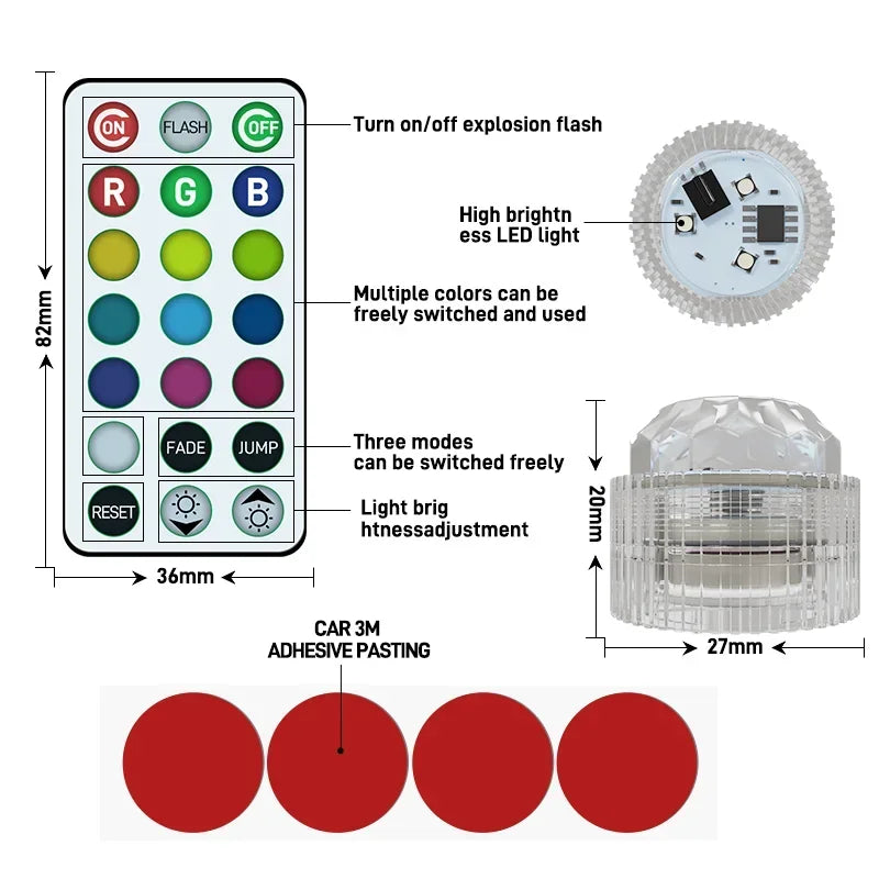 Wireless Adhesive LED Ambient Light with Remote Control