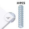Zehn transparente PVC-Sicherheitsstreifen zum Schutz von Möbel- und Tischkanten.