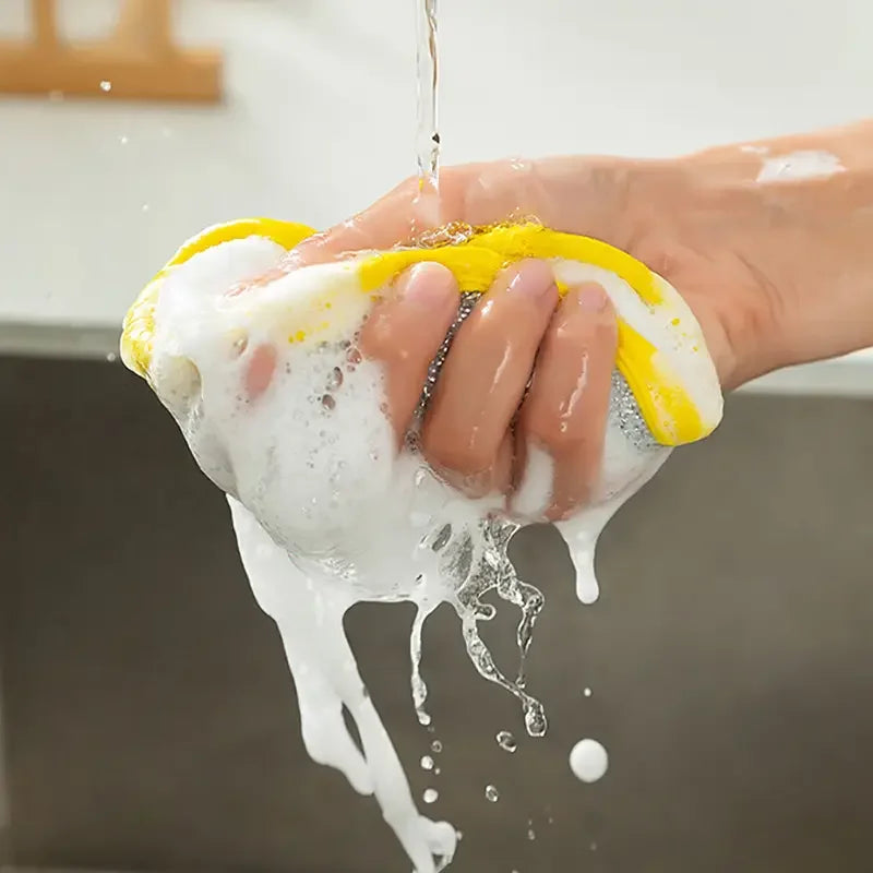 Double-Sided Dish Sponge with Scrubber – Absorbent Kitchen Cleaning Tool