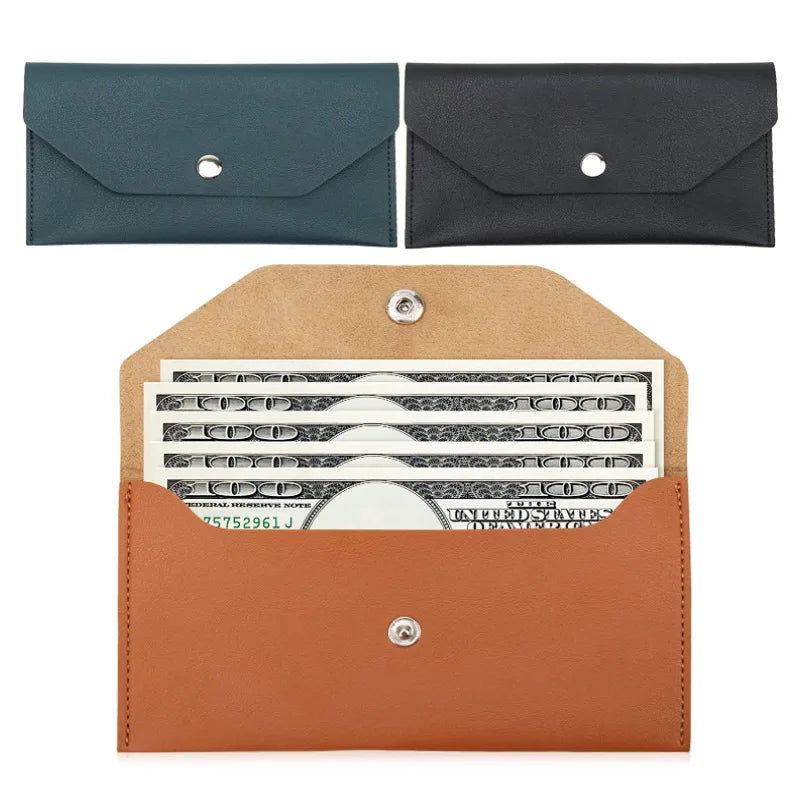 Slim PU Leather Envelope Wallet