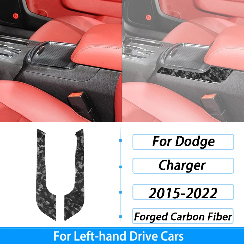 Compteur de vitesse et garniture de ventilation en fibre de carbone pour une Dodge Charger à conduite à gauche