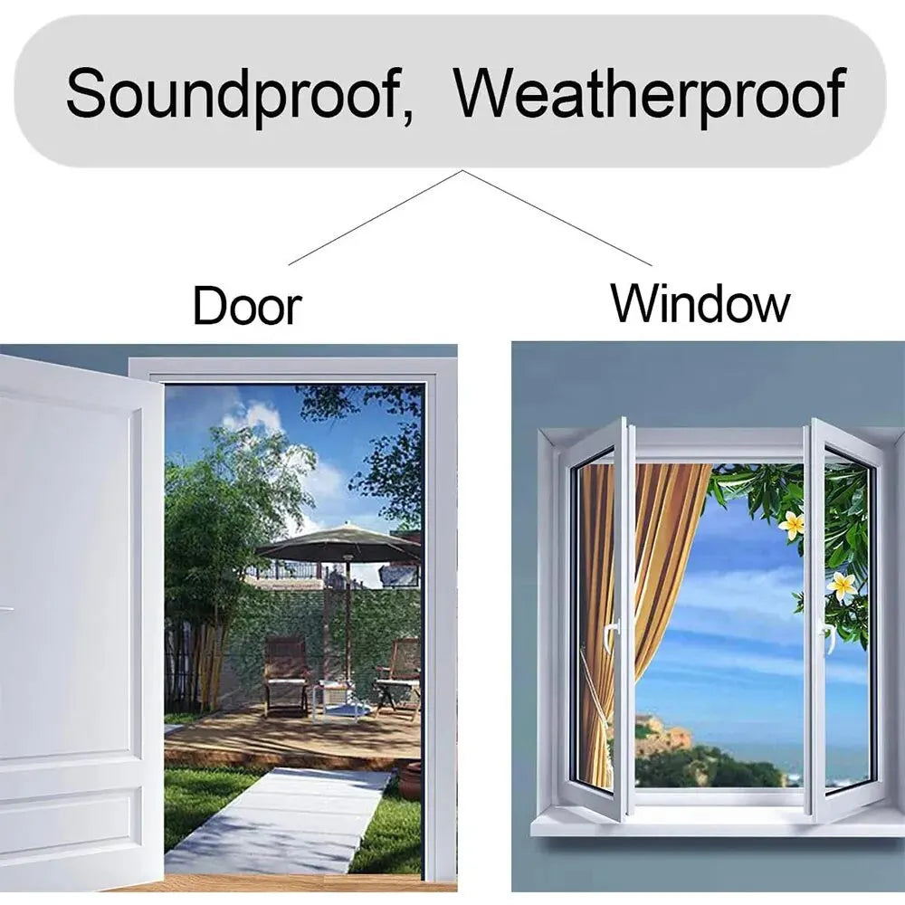 Door and window sealing with 5mm thick black EVA foam tape for soundproof and weatherproof protection