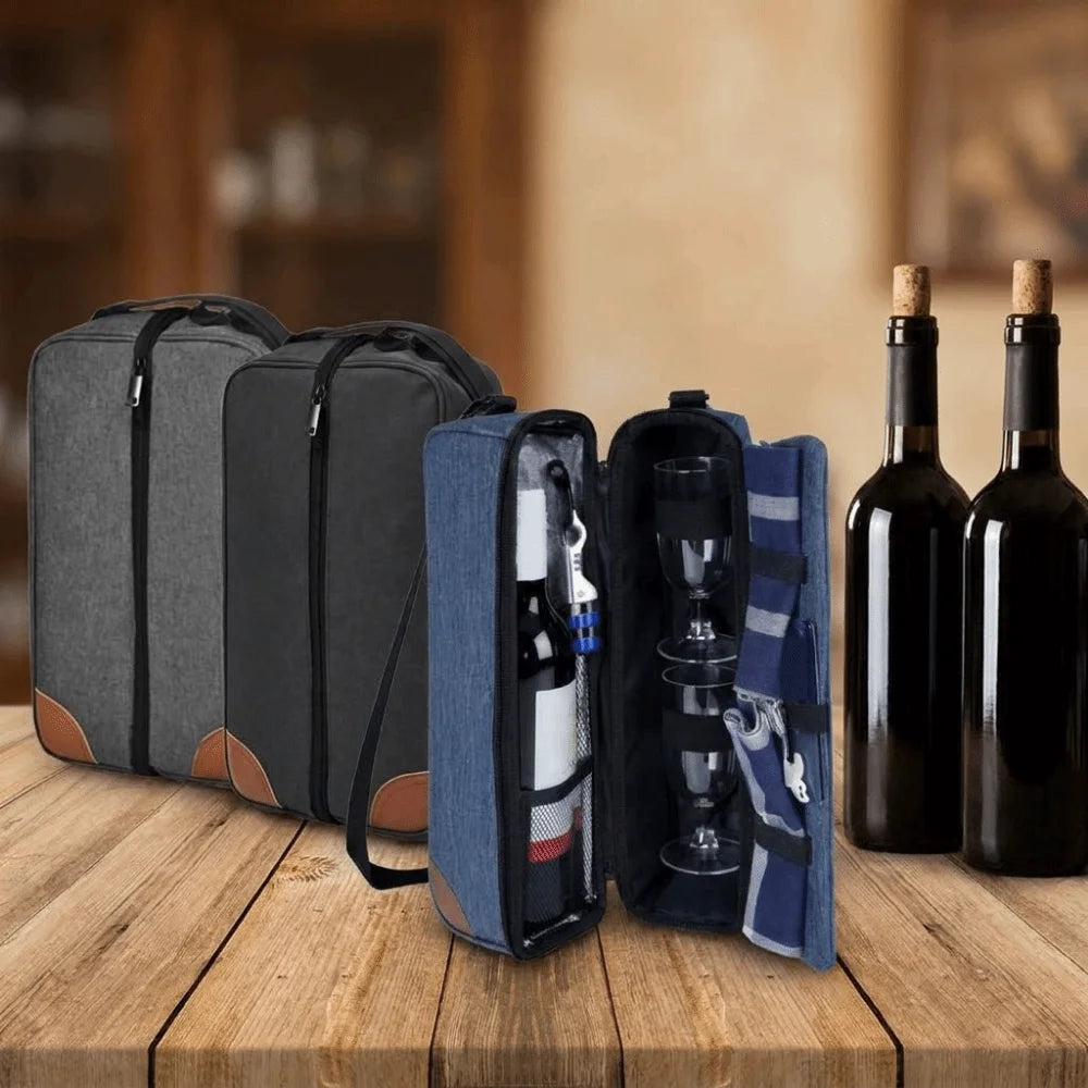 Insulated Wine Cooler Bag for 2 Bottles
