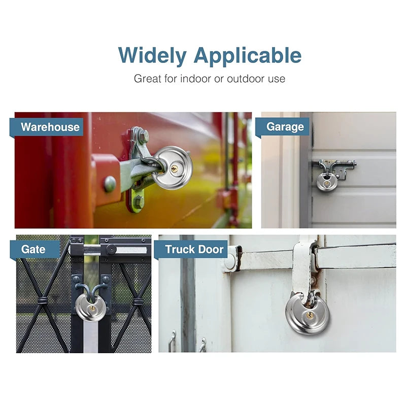 Heavy Duty Stainless Steel Disc Lock with 2 Keys
