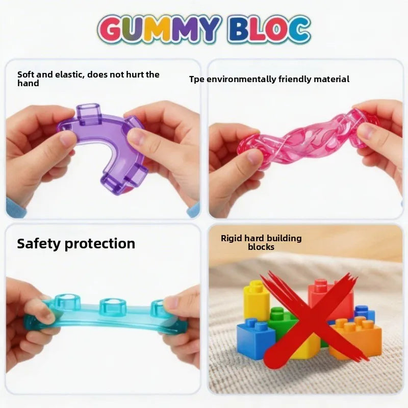 Squishy Jelly Building Blocks – Soft, Stretchy Sensory Toy Set