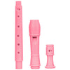 Pink 8-hole soprano recorder with a cleaning rod