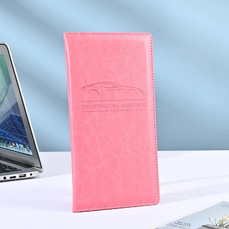 Premium PU Leather Car Document Organizer for Registration and Insurance