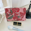 Vintage Floral Cosmetic Bag - Portable Makeup & Toiletry Organizer