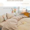 100% Cotton Duvet Cover Set with Plaid Stripe – Breathable & Skin-Friendly