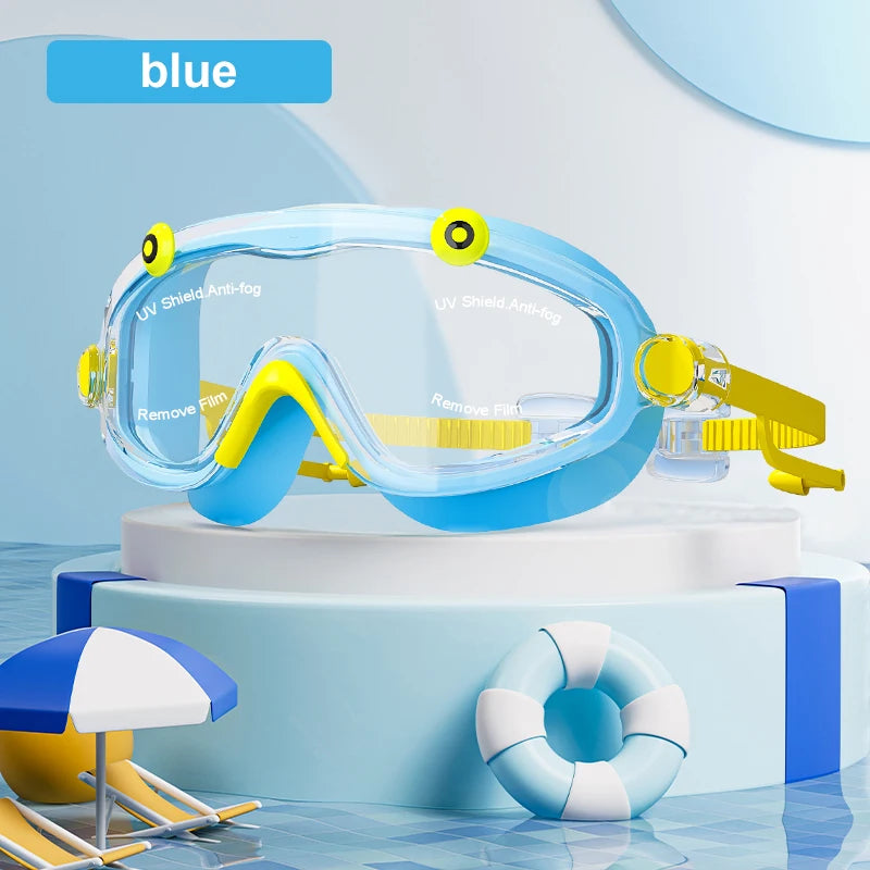 Panorama-Schwimmbrille für Kinder mit Ohrstöpseln