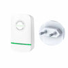 A white plug-in energy saver and voltage stabilizer device.