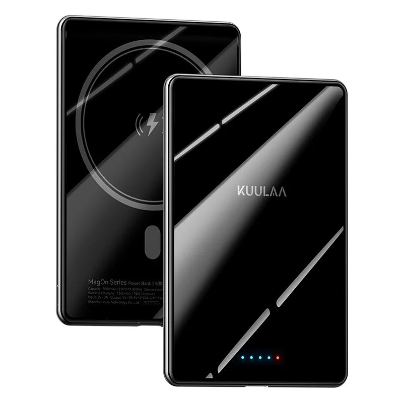 Slim Magnetic Wireless Power Bank with LED Light