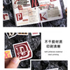 A set of vintage alphabet stickers featuring letters like T, E, V, N, and K on a white background.