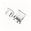 Clear plastic invisible pant hem clips with silver metal grips for keeping trousers off the floor