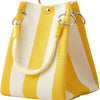 Striped Knit Mini Bucket Tote Bag