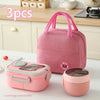 3-Piece Insulated Lunch Box Set with Reusable Cutlery