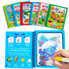 A colorful reusable water drawing book for kids showing various sea creatures and animals.