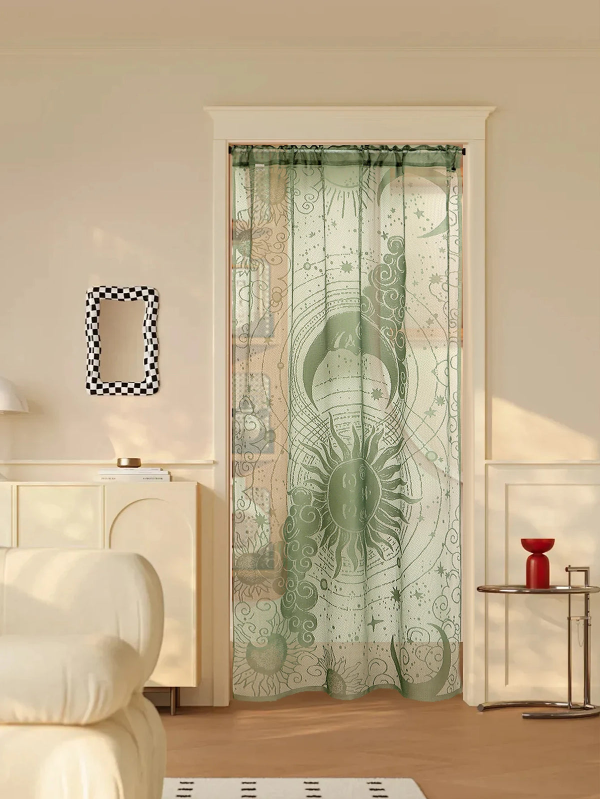 Ramadan Sun & Moon Lace Door Curtain