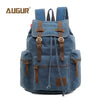 Vintage Canvas Backpack with Leather Accents – Large Capacity Travel & Laptop Bag
