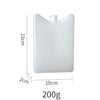 White reusable leak-proof ice pack with dimensions 15cm by 10cm and weight 200g