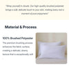 A set of white pillow covers made from 100% brushed polyester fabric.
