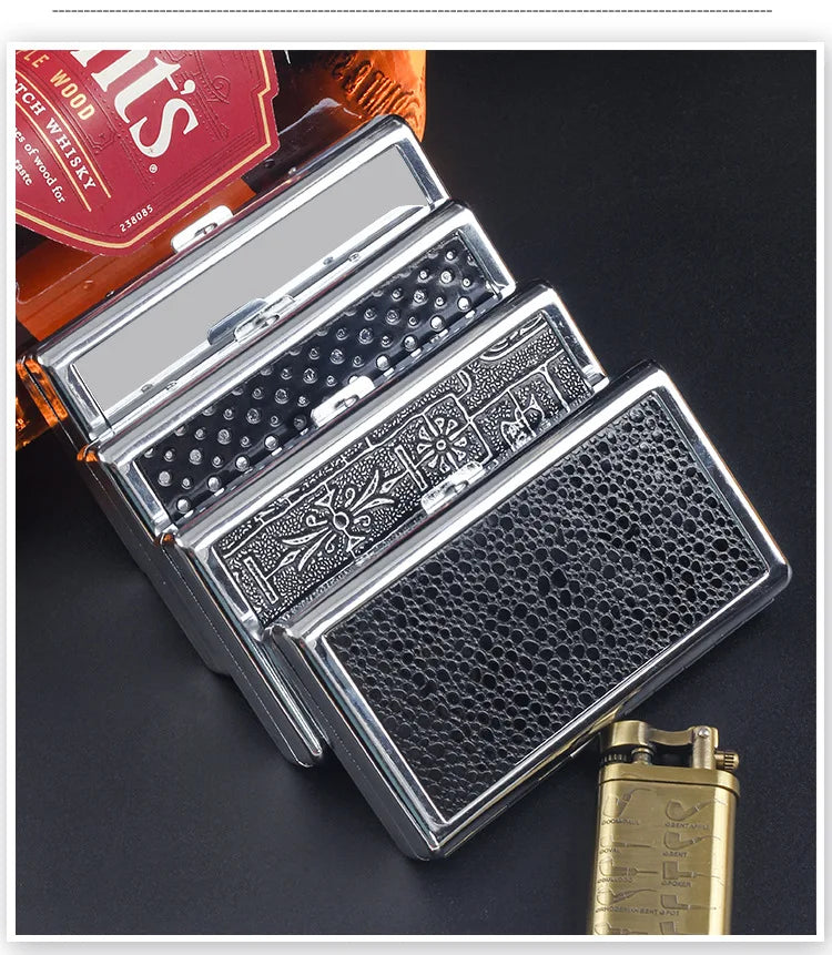Slim Metal Cigarette Case – Durable & Portable Smoker's Holder