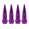 Five shiny purple universal bullet head screws with tapered tips