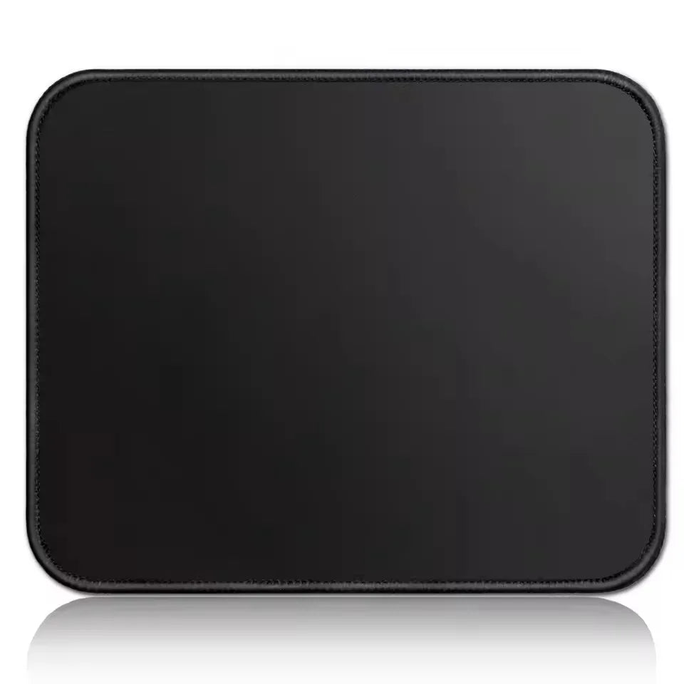 Black stitched-edge non-slip mouse pad for work and gaming