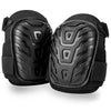 A pair of black heavy-duty gel knee pads designed for work and gardening.