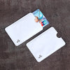 A white RFID blocking card sleeve is shown next to a UnionPay card.