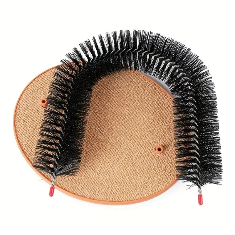 Cat Grooming Arch with Massage Brush and Scratching Pad