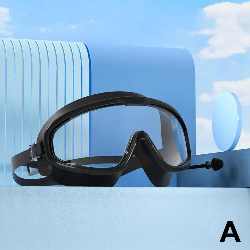Anti-Fog Swim Goggles with Integrated Earplugs