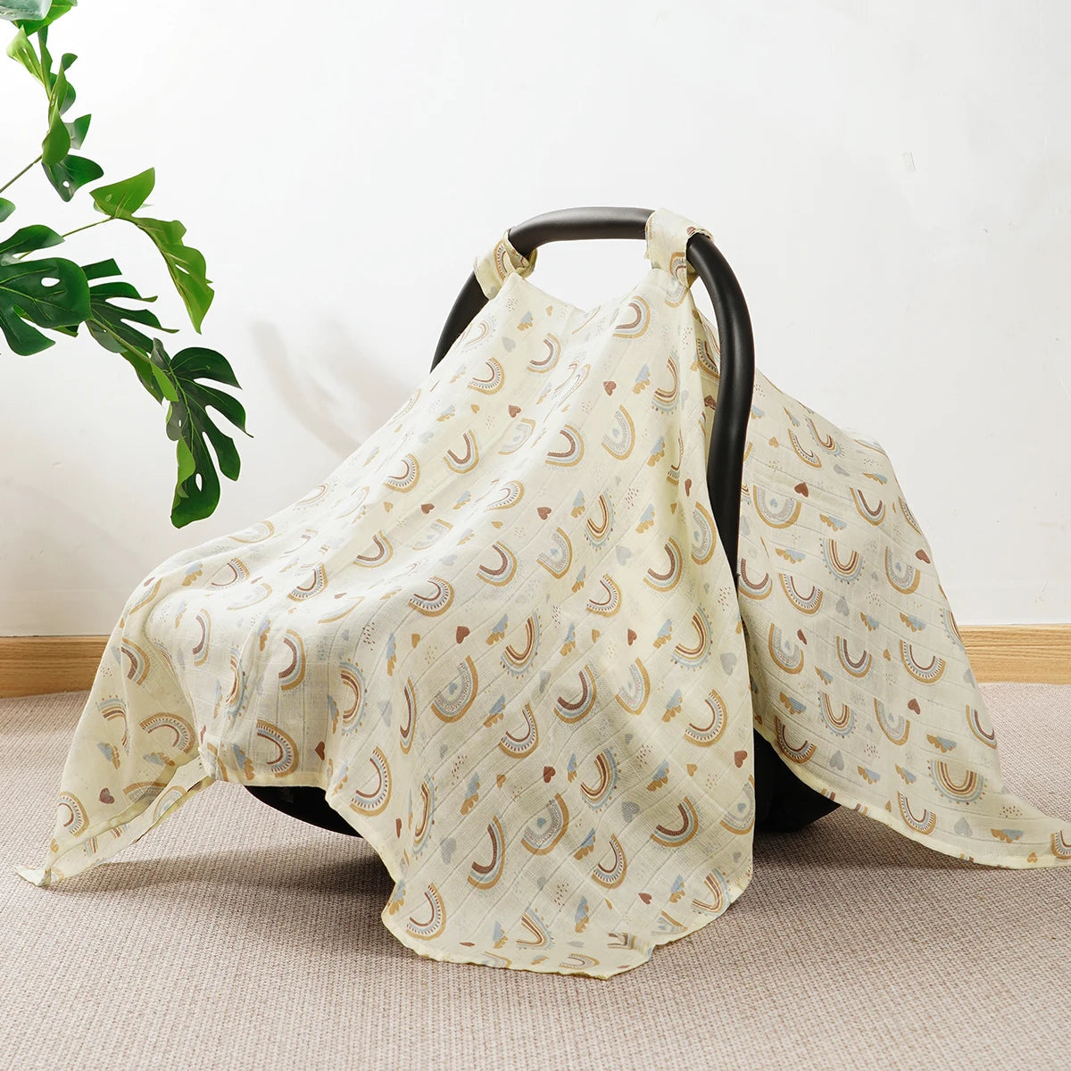 Breathable Baby Car Seat Cover & Sunshade Canopy