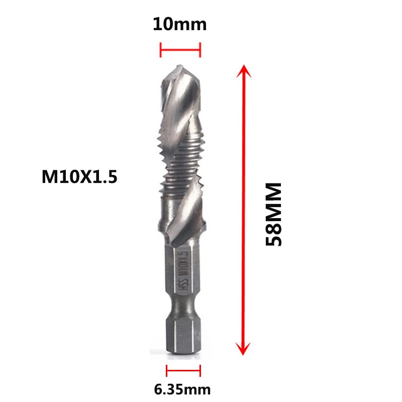 Metric Thread Tap Set - Titanium Coated HSS Drill Bits