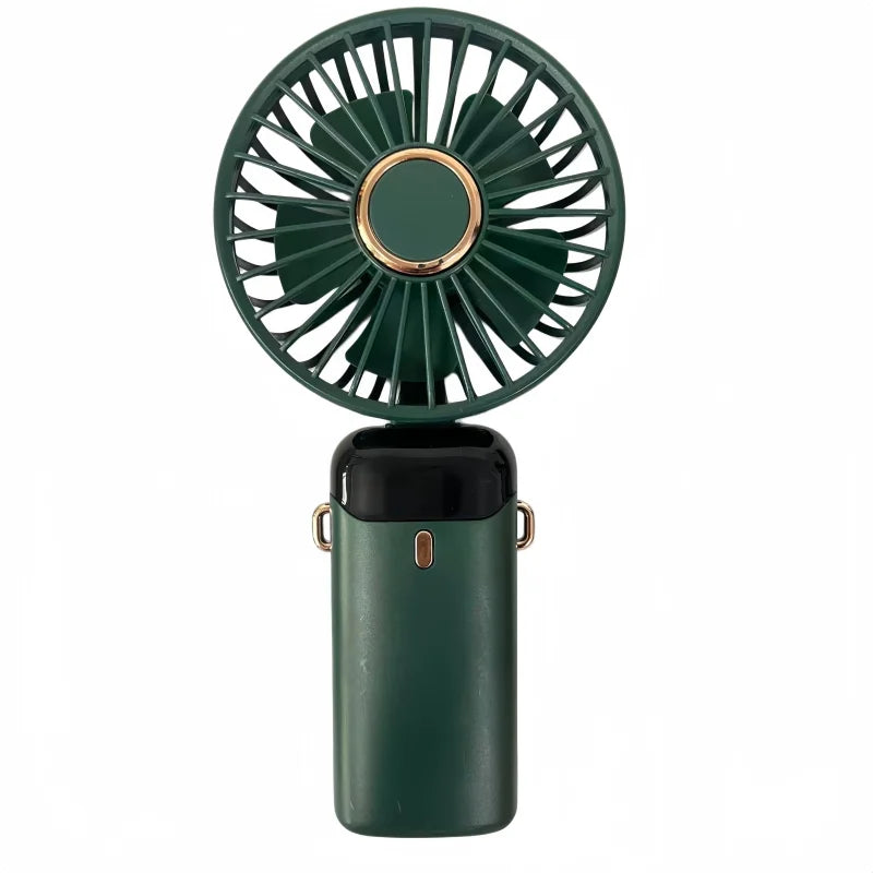 Compact USB Rechargeable Fan with Digital Display & Aroma Diffuser