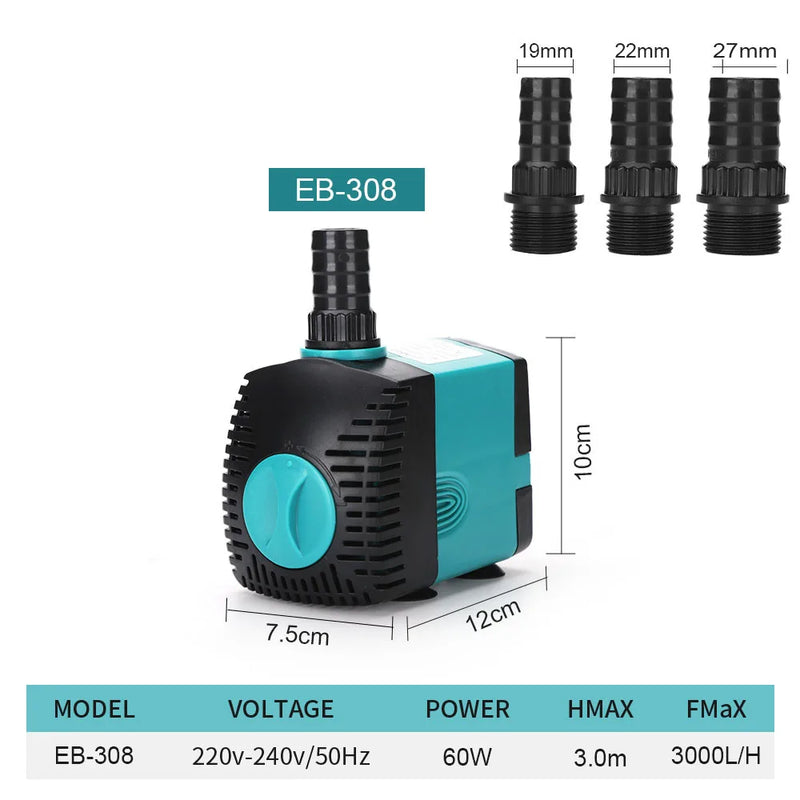 Submersible Water Pump for Aquariums and Fish Ponds