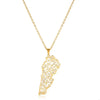 Hollow Lebanese Map Pendant Necklace