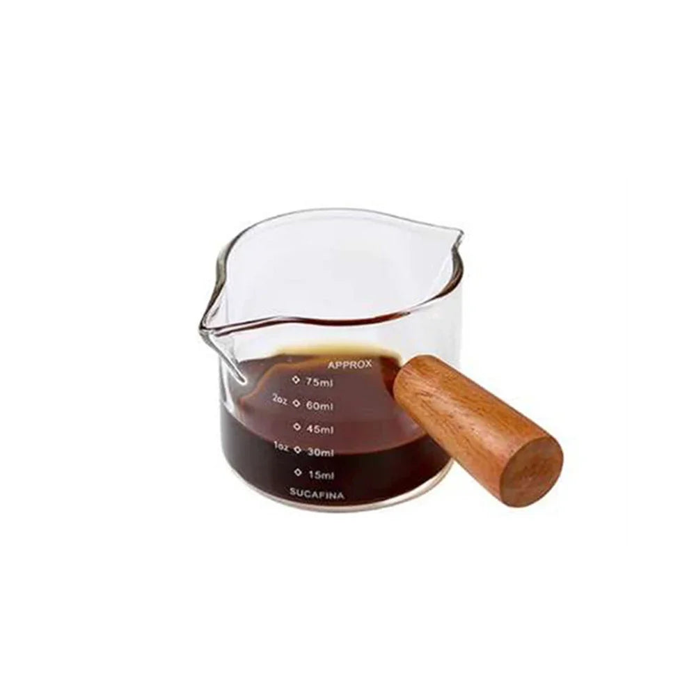 Verre Mesure Élégant avec Poignée en Bois
