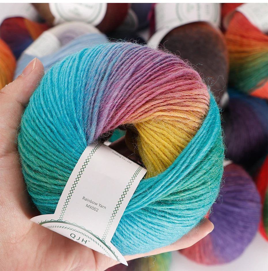 Multicolor Gradient Wool Yarn for Knitting and Crochet