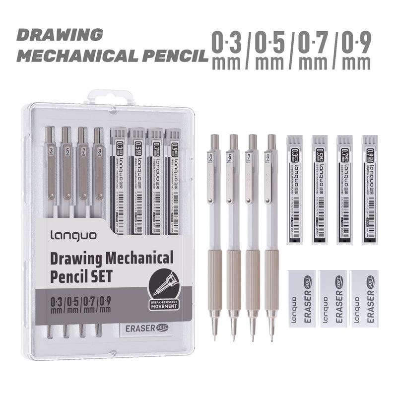 Set de Lápices Mecánicos Metálicos con Refacciones