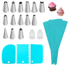 Reusable Silicone Piping Bag and Nozzle Set for Cake Decorating