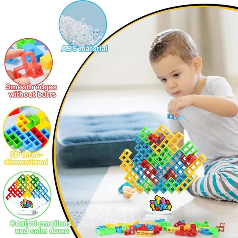 Stacking Tower Balance Game – Family Building Blocks Set