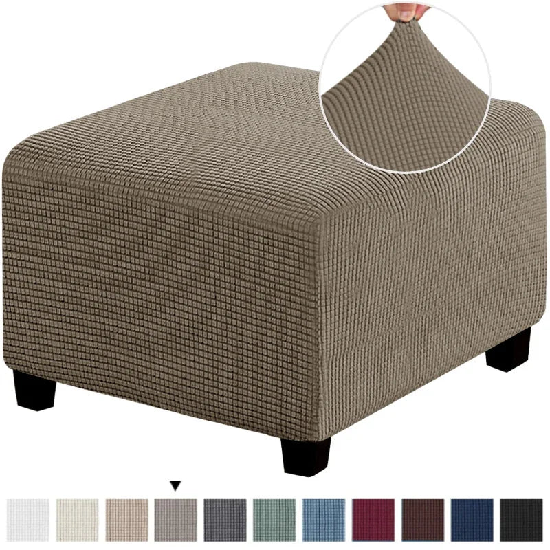 Stretchable Jacquard Footrest Ottoman Cover